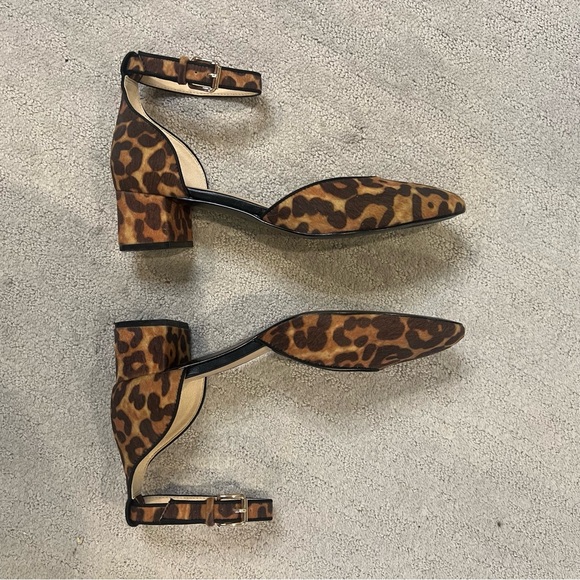 CAbi Leopard Print Heels Size 8‎ Kitten Heel Ankle Strap Animal Print Femme Glam - Picture 6 of 13